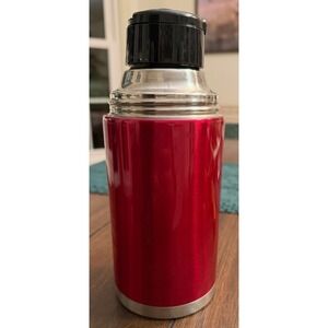 Starbucks 2006 Red Metallic Stainless Steel Insulated Thermos Tumbler 17oz 500ml